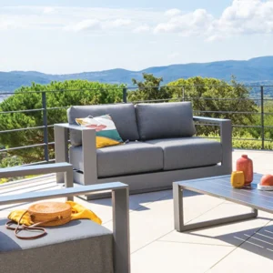 Canapé de jardin ALLURE Graphite & Gris zebrano