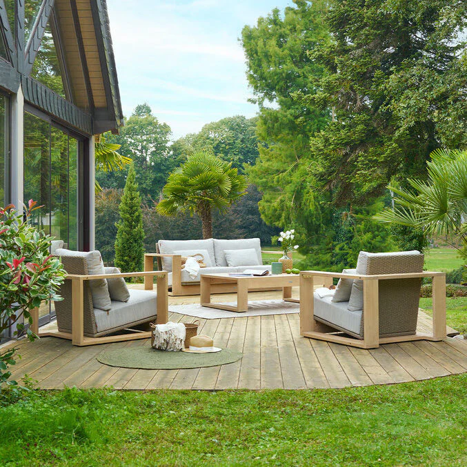 Salon de jardin 5 personnes LOEVO Eucalyptus